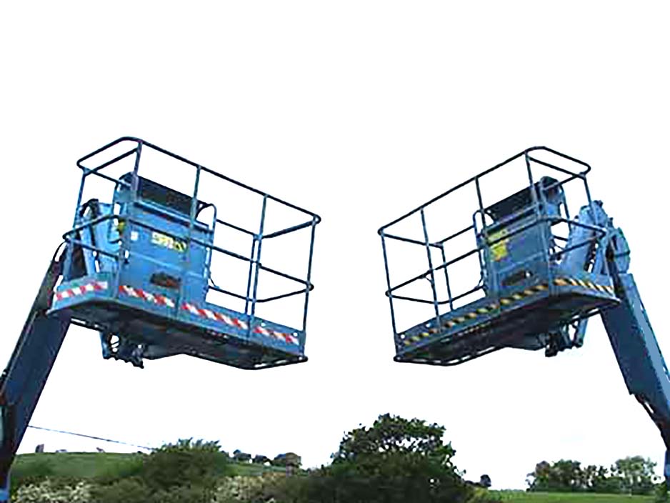 Cherry picker hire baskets large enough for tools and equipment